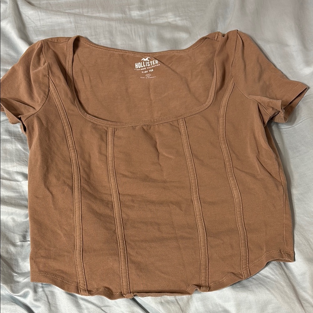 Hollister Brown Fitted Crop